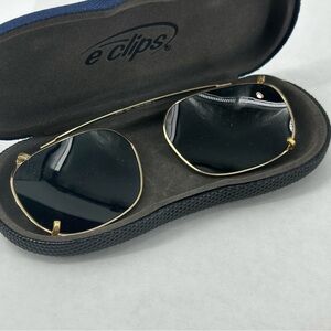 E-Clips Clip On Sunglasses Made in Italy 4WB 50 19 Brown Tortoiseshell